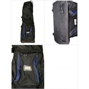 Tour Golf Travel Bag with Wheels Black Blue Padded Soft Cover Flight Case